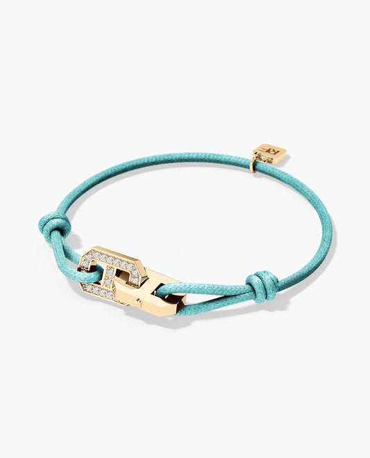 BRIGGS Cord Bracelet with Gold Charm & 0.45ct Diamonds