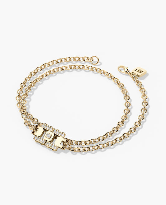 LA PAZ Gold Charm Bracelet with 0.20ct Diamonds
