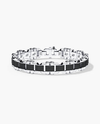 Sample - MOSS Flat-Link Gold Bracelet with Black Diamonds - 11 mm