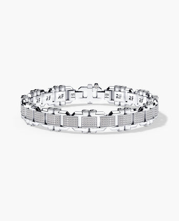 Sample - MOSS Flat-Link Gold Bracelet with Diamonds - 11 mm