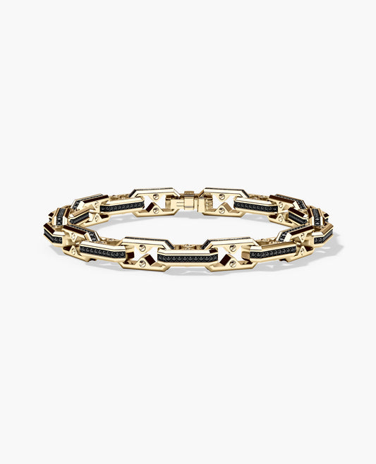 ARTURO Gold Link Bracelet with Black Diamonds