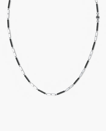 Sample - BAR CHAIN Necklace Gold with Black Diamonds - 2.5 mm