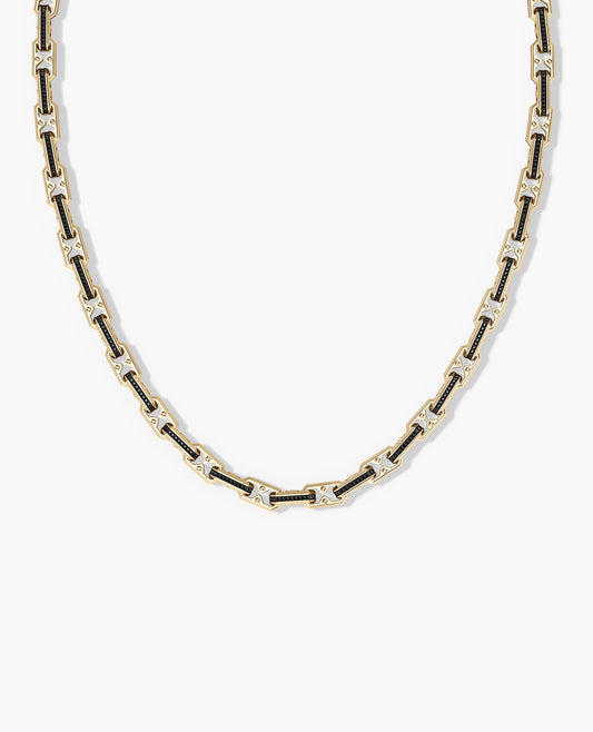 ARTURO Gold Link Necklace with Black Diamonds