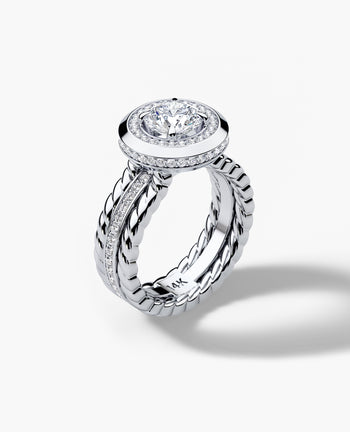 Sample - ROPES Round Cut Diamond Gold Engagement Ring