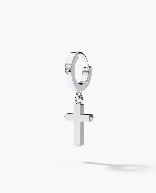 Ready to Ship - DANGLE Cross Gold Hoop Huggie Earring