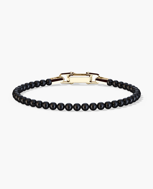 POWER BEADS Bracelet with Gold Lock & Polished Onyx