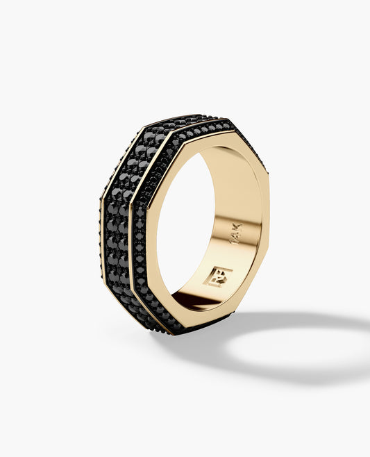 LINCOLN Gold Ring with 2.40ct Black Diamonds