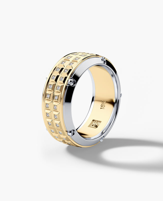 CALHOUN Two-Tone Gold Ring with 0.30ct Diamonds