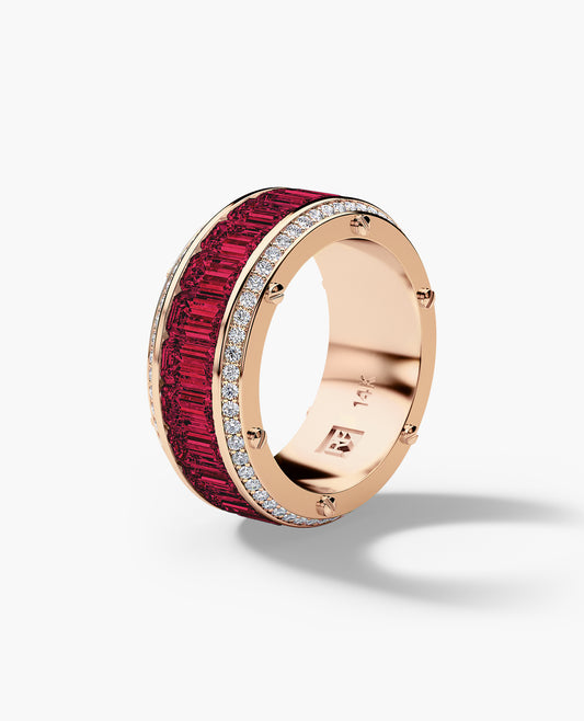 MONTE CRISTO Gold Ring with 11.60ct Rubies and Diamonds