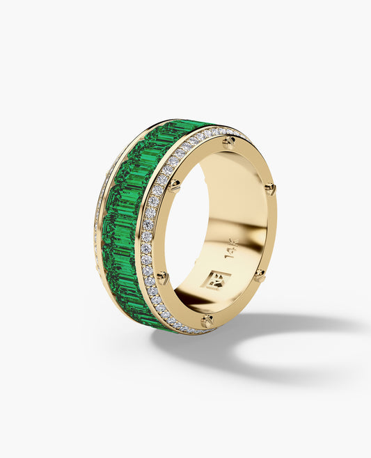 MONTE CRISTO Gold Ring with 11.60ct Emeralds and Diamonds