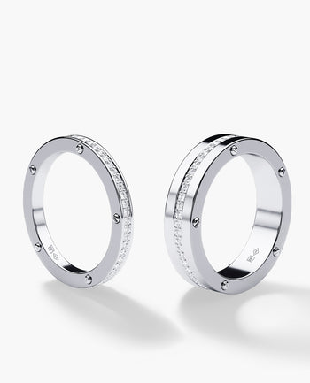Sample - NORSE Gold Matching Diamond Wedding Band Set