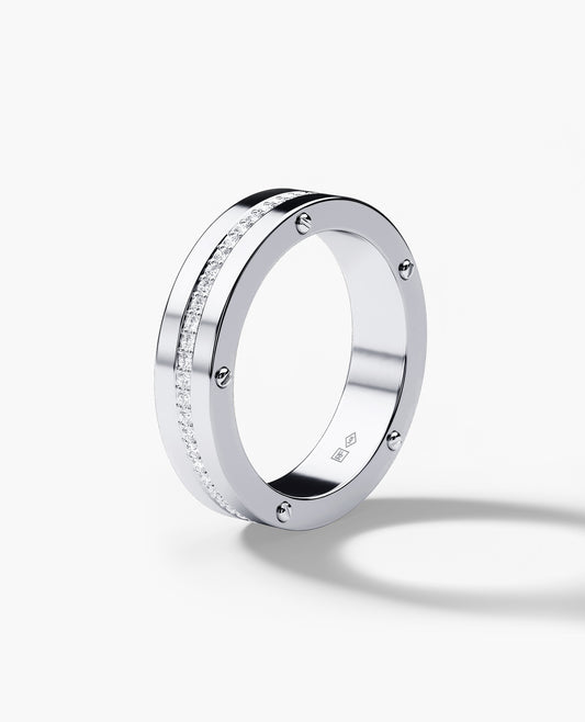 Ready to Ship - NORSE Platinum Ring with 0.55ct Diamonds - 5.5mm