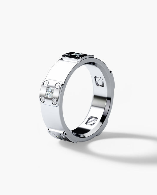 Ready to Ship - BARITE Gold Wedding Ring with 0.60ct Diamonds