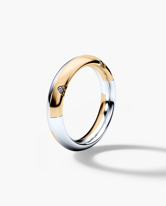 Ready to Ship - SANTA CRUZ Two Tone Gold Wedding Ring
