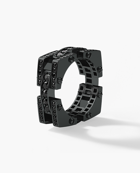 BINGHAM EverBlak Gold Square Ring with 2.15ct Black Diamonds