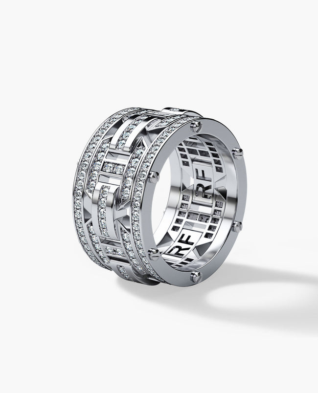 Ready to Ship - BRIGGS Platinum Ring with 2.10ct Diamonds - Wide Version