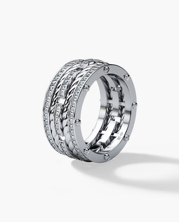 Sample - Ready to Ship - ROPES Gold Ring with 1.45ct Diamonds