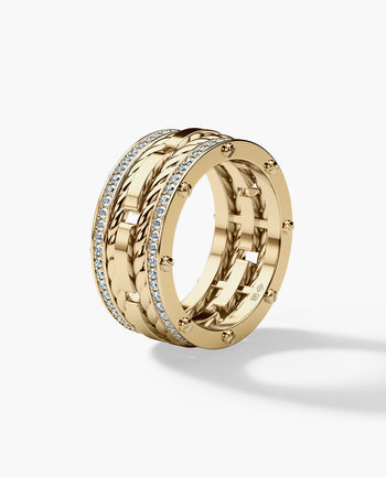 Sample - Ready to Ship - ROPES Gold Ring with 1.05ct Diamonds - Size 10.5