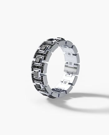 Sample - LA PAZ Gold Ring with 1.30ct Black Diamonds