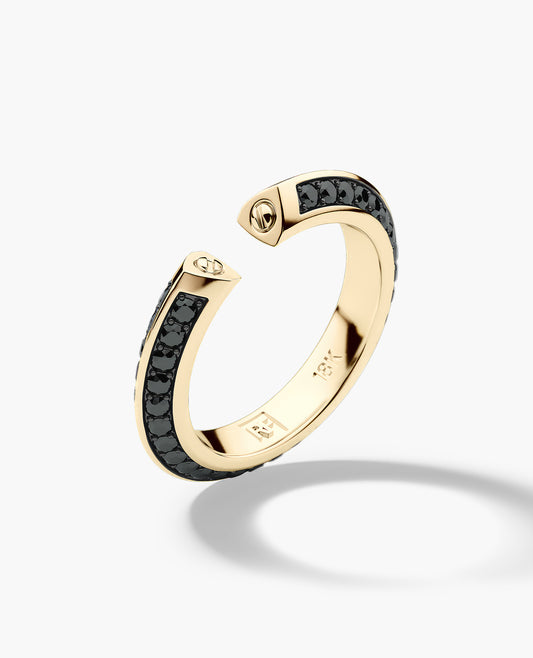 BASIN Gold Ring with 1.85ct Black Diamonds