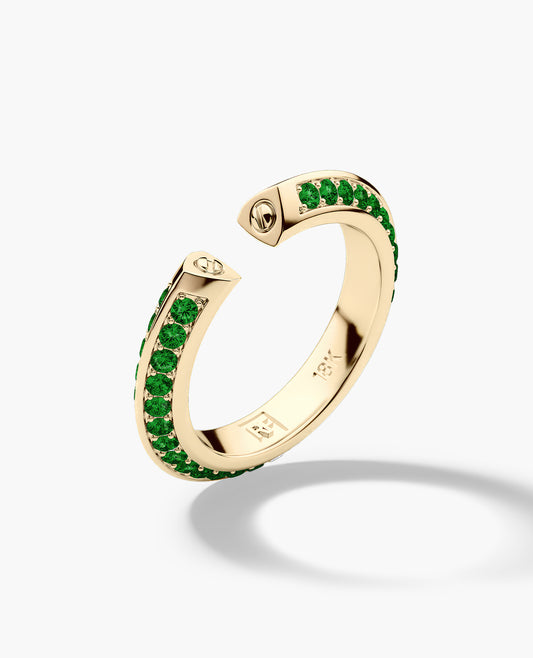 BASIN Gold Ring with 1.85ct Emeralds