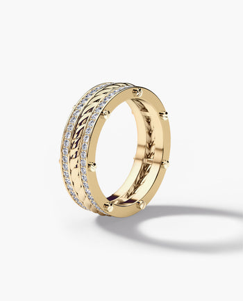 Sample - Ready to Ship - ROPES Gold Ring with 0.70ct Diamonds