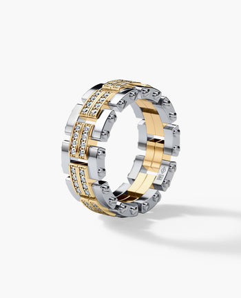 Sample - GETCHELL Two-Tone Gold Ring with 0.80ct Diamonds - Wide Version