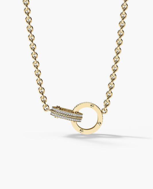 ROPES Interlink Pendant in Gold with 0.20ct Diamonds