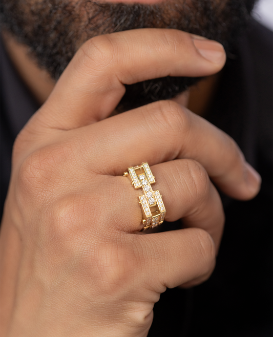 BINGHAM Gold Square Ring with 2.15ct Diamonds
