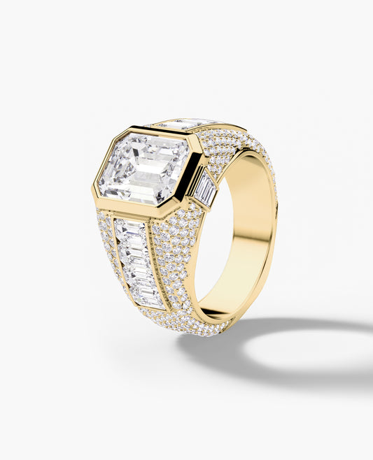 ROCHESTER Gold Signet Ring with 11.30ct Diamonds
