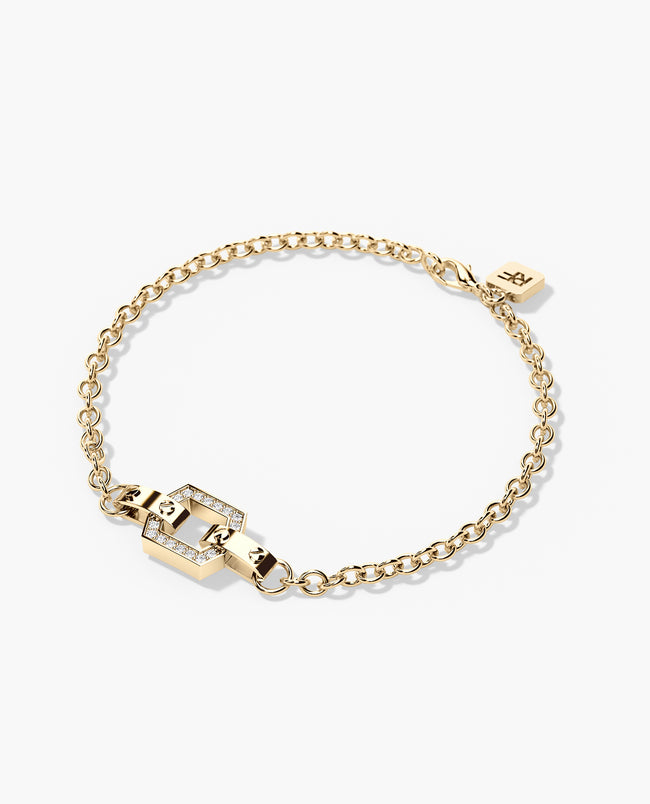 NORTHSTAR Gold Charm Bracelet with 0.16ct Diamonds