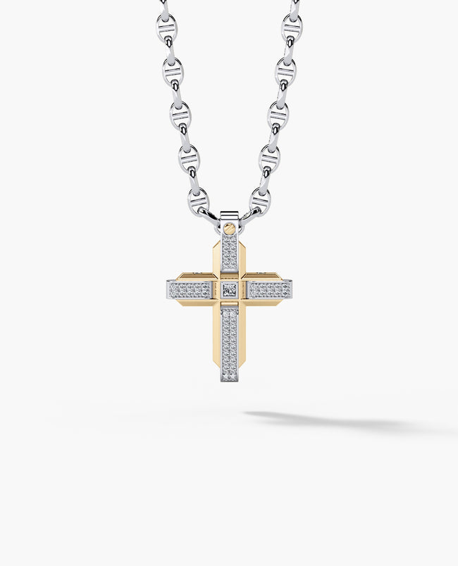 CROSS Pendant in Gold with 0.60ct Diamonds