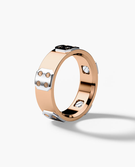 BARITE Two Tone Gold Wedding Ring