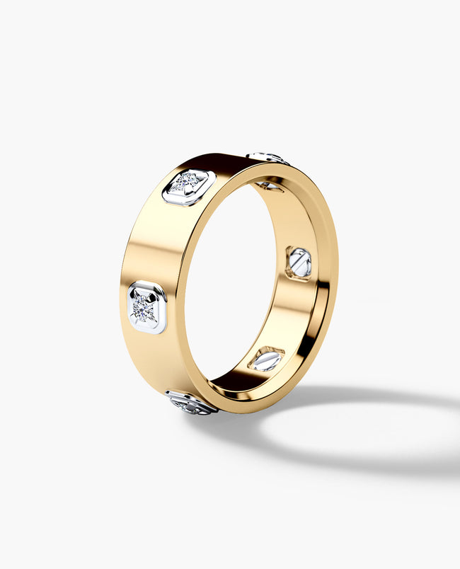 AMADOR Two-Tone Gold Ring with 0.30ct Diamonds