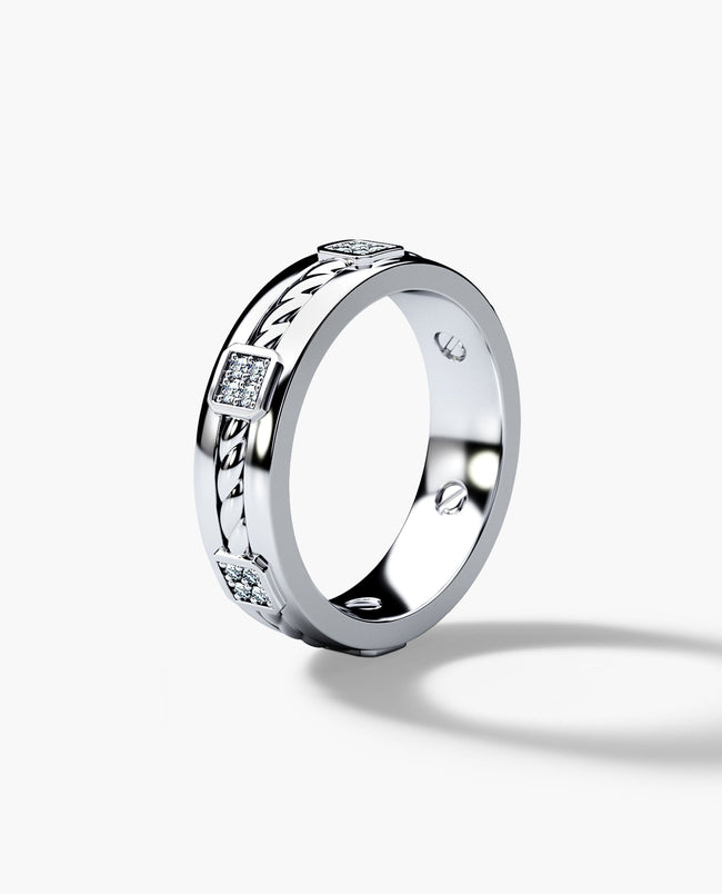 FAIRBANKS Gold Wedding Ring with 0.25ct Diamonds