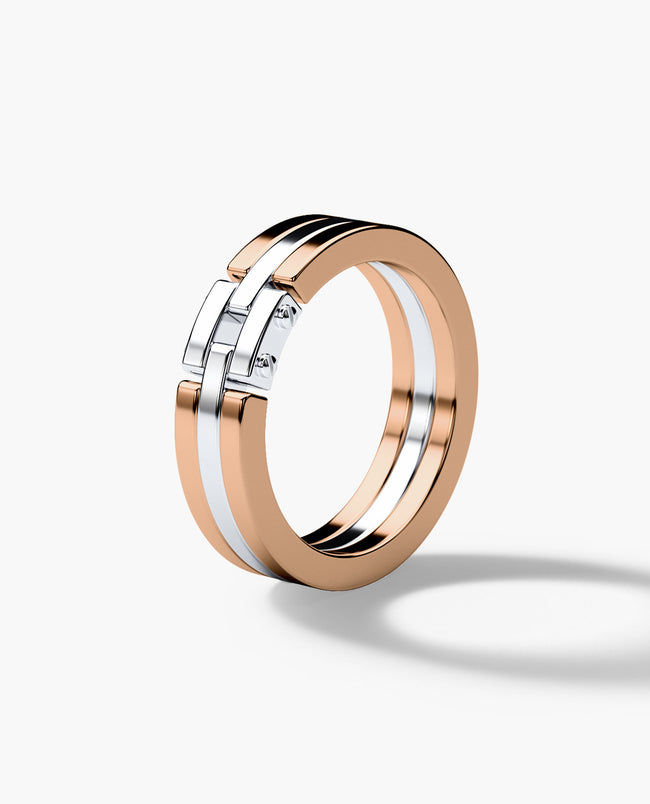 MEIKLE Two Tone Gold Wedding Ring