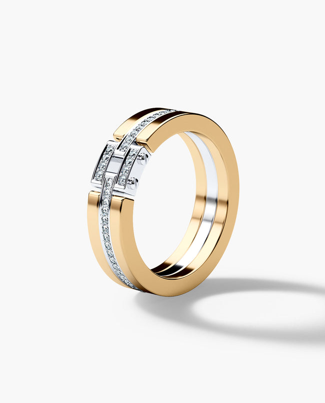 MEIKLE Two-Tone Gold Ring with 0.45ct Diamonds