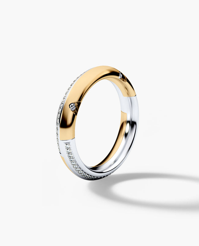 SANTA CRUZ Two Tone Gold Wedding Ring with 0.35ct Diamonds