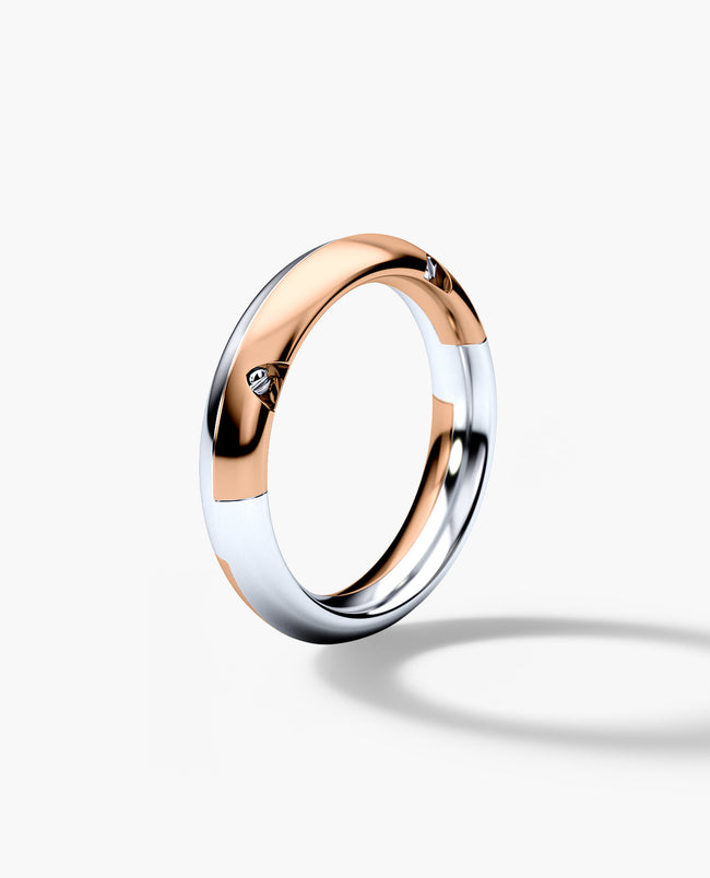 SANTA CRUZ Two Tone Gold Wedding Ring