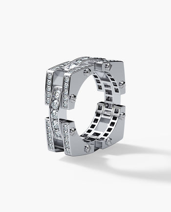 Sample - BINGHAM Gold Square Ring with 2.15ct Diamonds