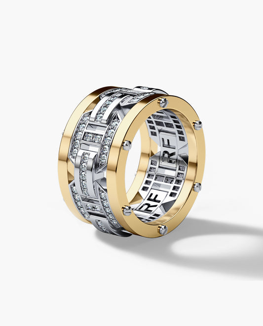 BRIGGS Two-Tone Gold Ring with 1.00ct Diamonds - Wide Version