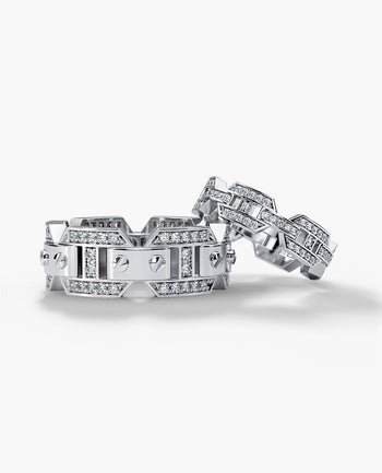 Sample - BRIGGS Gold Matching Diamond Wedding Band Set