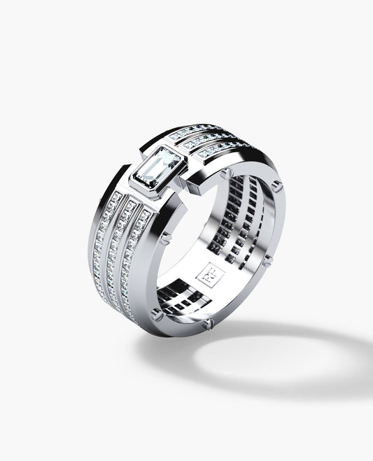 CLEBURNE Gold Statement Ring with 2.70ct Diamonds - Wide Version