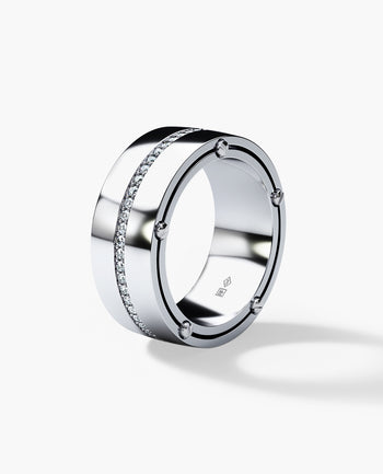 Sample - FRANKLIN Comfort Fit Gold Ring with 0.50ct Diamonds - 9mm - Wide Version
