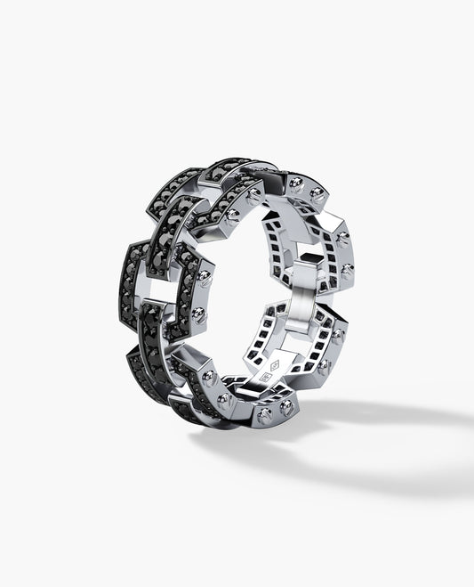 NORTHSTAR Gold Ring with 1.10ct Black Diamonds