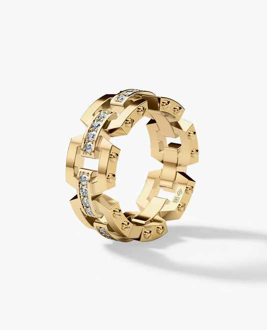 Unique Mens Wedding Band with Diamonds