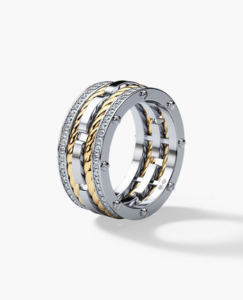 Sample - ROPES Two-Tone Gold Ring with 1.05ct Diamonds