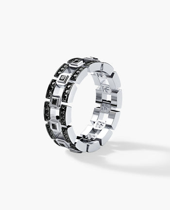Sample - LA PAZ Gold Ring with 0.50ct Black Diamonds