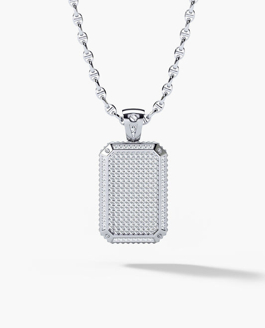 DIAMOND DOG TAG Gold Pendant with 2.10ct Diamonds