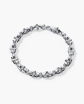 Sample - MOSS Gold Link Bracelet with Diamonds - 9mm